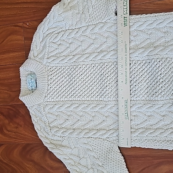 Quills Woolen Market 70's Vintage Fisherman's Sweater Off White - Picture 4 of 6